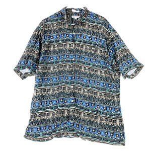 Vintage 90s Via Veneto Seashells Ocean Rad Wild Single Stitch Button Up Shirt XL